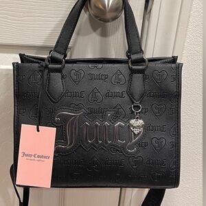 Juicy Couture Black Tote Purse with Heart Charm